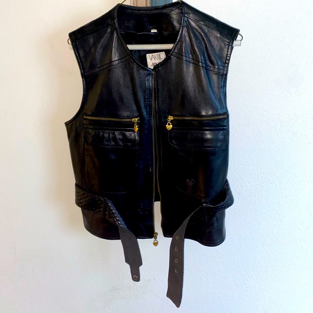 Vintage Vakko sport leather vest